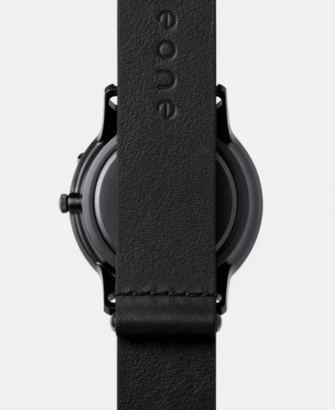 Men's black Eone watch with leather strap Bradley Apex Leather - Black 40MM
