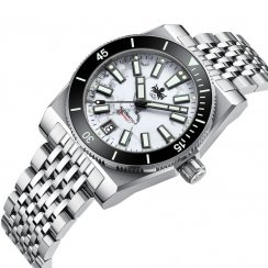 Strieborné pánske hodinky Phoibos Watches s oceľovým pásikom Narwhal PY051E - Automatic 38MM