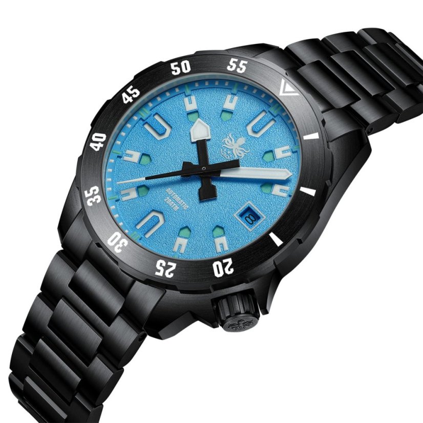 Men's black Phoibos watch with steel strap Apollo PY056BX - Automatic 39MM