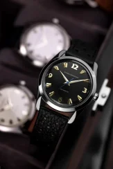 Męski srebrny zegarek Nivada Grenchen z gumowym paskiem Antarctic 35001M01 35MM