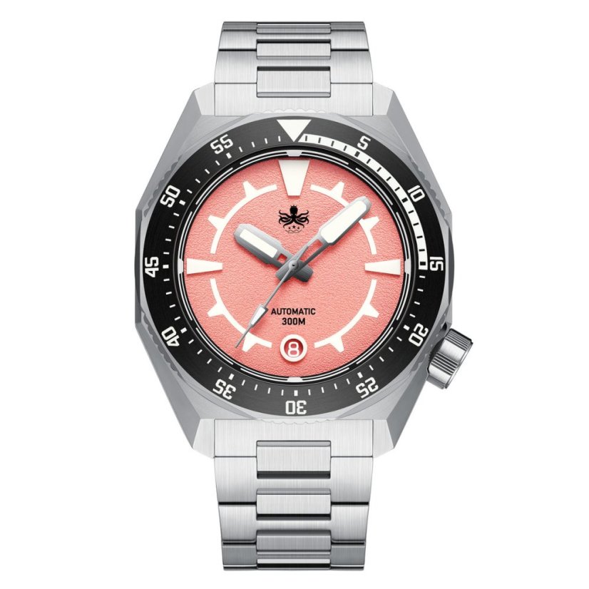 Men's silver Phoibos watch with steel strap Depth Hunter 300M PY060F Automatic 40MM