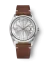 Zilverkleurig herenhorloge van Nivada Grenchen met leren riem Antarctic Spider 32023A02 38MM Automatic