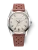 Men's silver Nivada Grenchen watch with leather strap Antarctic 35001M41 35MM