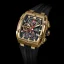 Goldene Herrenuhr Ralph Christian mit Gummiband The Polaris Chrono - Gold / Obsidian Black 42,5MM