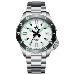 Men's silver Phoibos watch with steel strap Apollo PY056E - Automatic 39MM