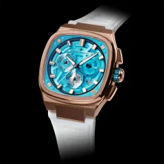 Men's gold Ralph Christian watch with a rubber band The Legacy Chrono - Artic Azure 42,5MM