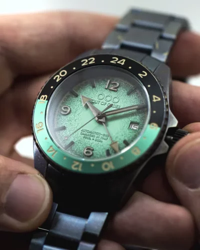 Muški srebrni sat Out Of Order Watches s čeličnim pojasom Trecento Green 40MM Automatic