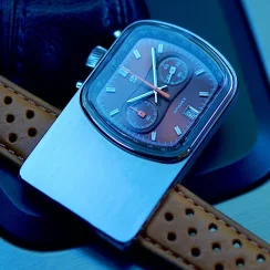 Stříbrné pánské hodinky Straton Watches s koženým páskem Cuffbuster Sprint Brown 37,5MM