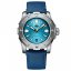Zilverkleurig herenhorloge van Phoibos Watches met leren band Great Wall 300M - Blue Automatic 42MM Limited Edition