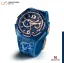 Orologio da uomo Nsquare di colore blu con cinturino in pelle SnakeQueen Blue 46MM Automatic