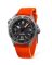 Men's silver Undone Watch with rubber strap Aquadeep - Signal Orange 43MM Automatic
