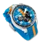 Men's silver Bomberg Watch with rubber strap RACING 4.2 Blue / Orange 45MM
