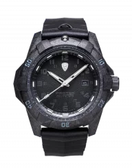 Czarny zegarek męski ProTek Watches z gumowym paskiem Dive Series 1001 42MM