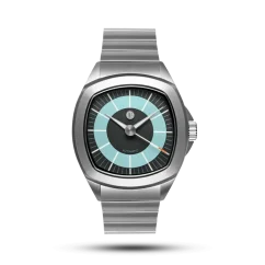 Montre Ferro & Company pour hommes en argent avec bracelet en acier TIME MASTER 70 BLEU 39MM