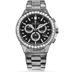 Montre Louis XVI pour homme en argent avec bracelet en acier Le Monarque 1217 - Silver 42MM