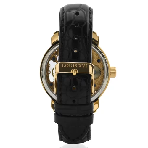 Reloj de oro Luis XVI para hombres con cinturón de cuero Versailles 651 - Gold 43MM Automatic