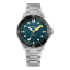 Męski srebrny zegarek Circula Watches z pasem stalowym DiveSport Titan - Petrol / Black DLC Titanium 42MM Automatic