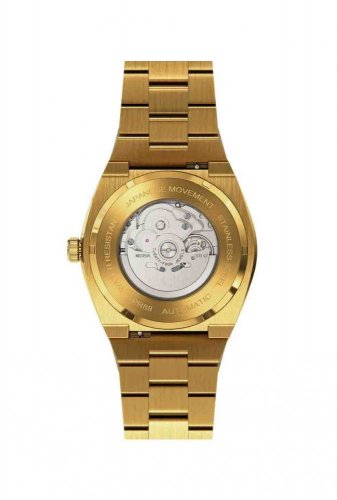 Złoty zegarek męski Paul Rich ze stalowym paskiem Star Dust Frosted - Gold Automatic 42MM