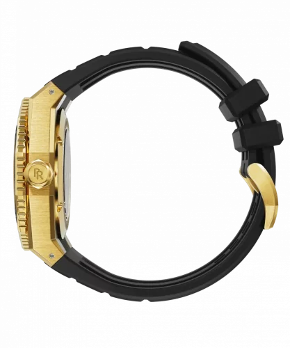 Zlaté pánske hodinky Paul Rich s gumovým pásikom Aquacarbon Pro Imperial Gold - Sunray 43MM Automatic