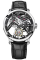 Muški srebrni sat Agelocer Watches s kožnim remenom Tourbillon Series Silver / Black 40MM