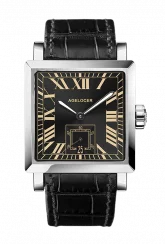 Relógio Agelocer Watches prata para homens com pulseira de couro Codex Retro Series Silver / Black 35MM